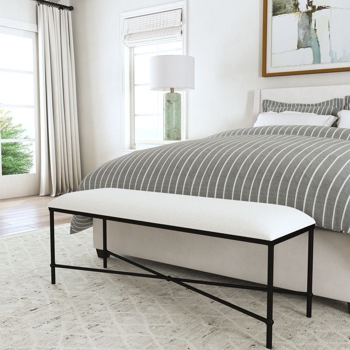 Avenham Bench, Black – Furniture by Uttermost | Sutter & Vale