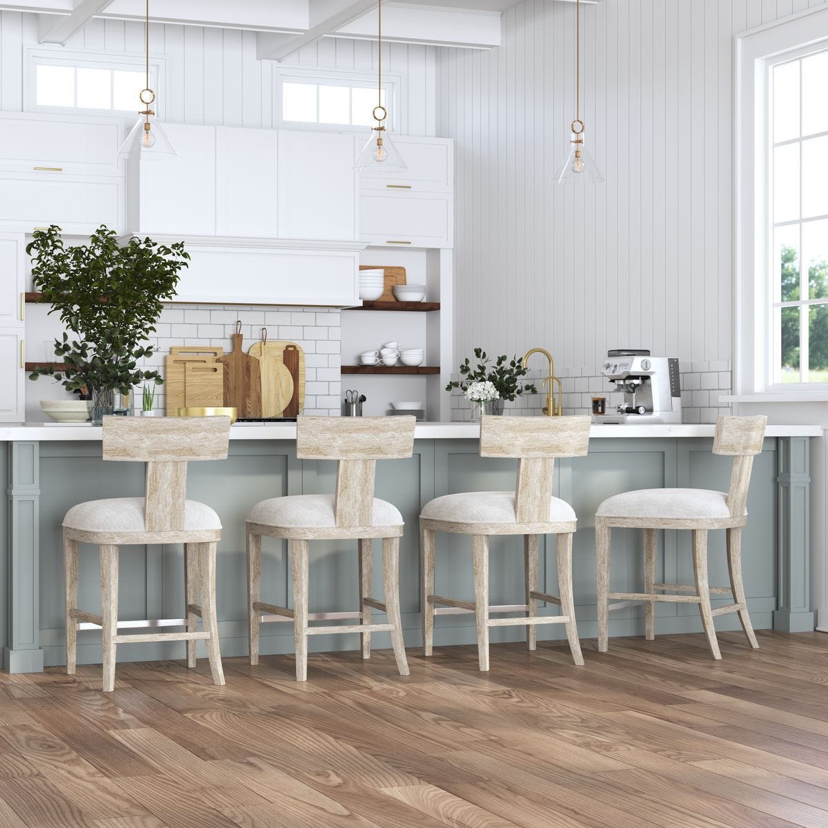 Idris Counter Stool, White – Furniture by Uttermost | Sutter & Vale
