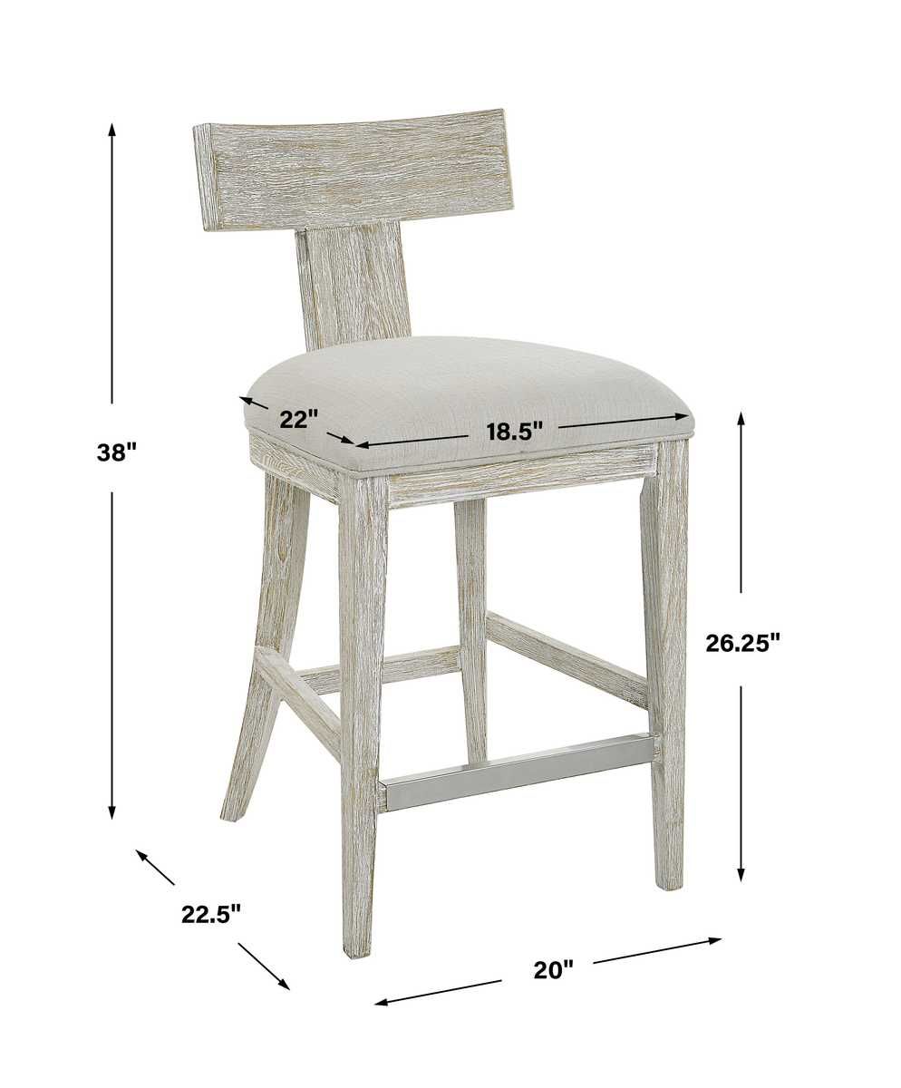 Idris Counter Stool, White – Furniture by Uttermost | Sutter & Vale