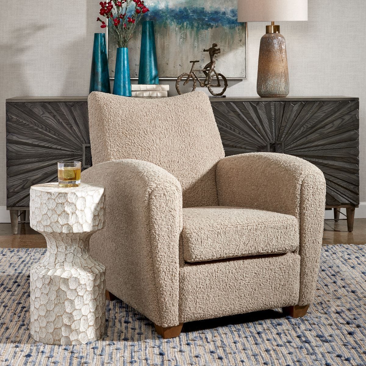 Teddy Accent Chair, Latte – Furniture by Uttermost | Sutter & Vale