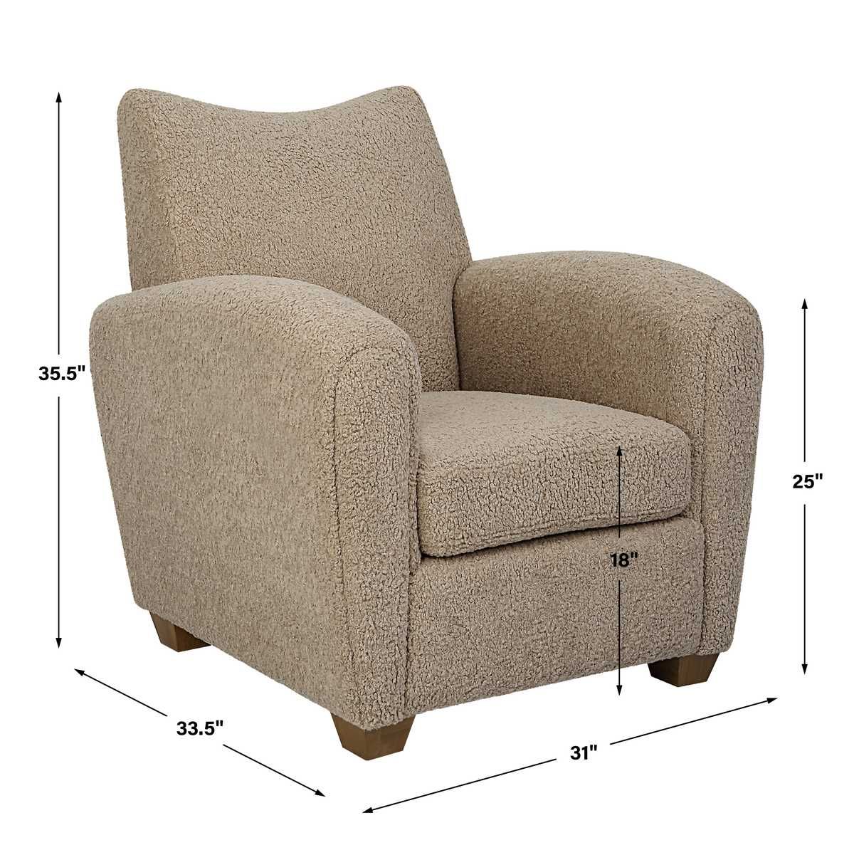 Teddy Accent Chair, Latte – Furniture by Uttermost | Sutter & Vale
