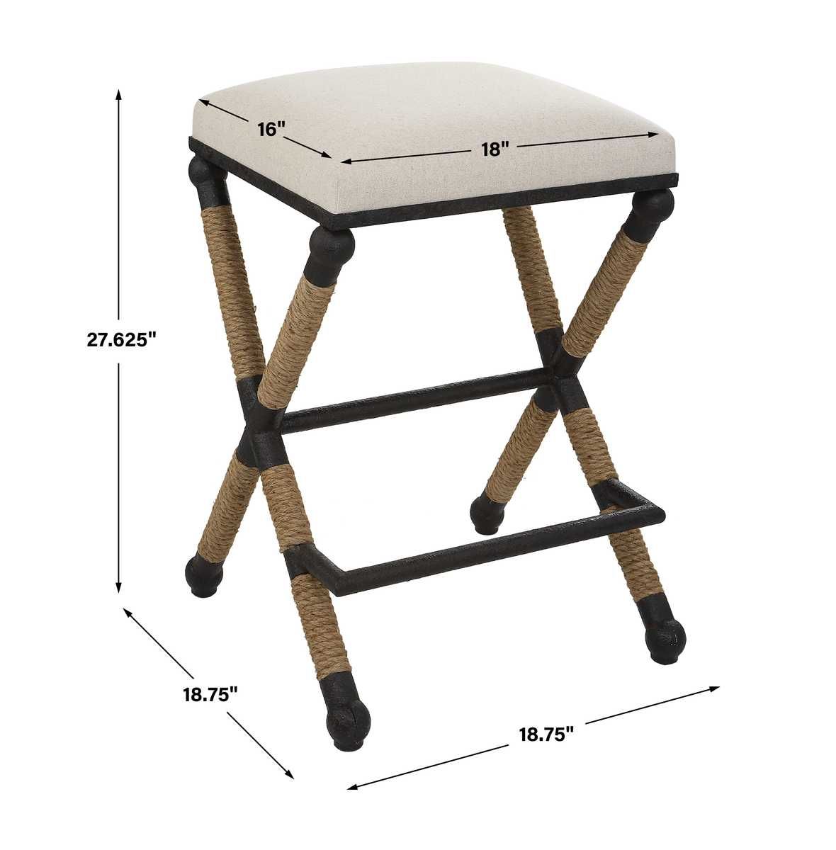 Firth Counter Stool, Oatmeal – Furniture by Uttermost | Sutter & Vale