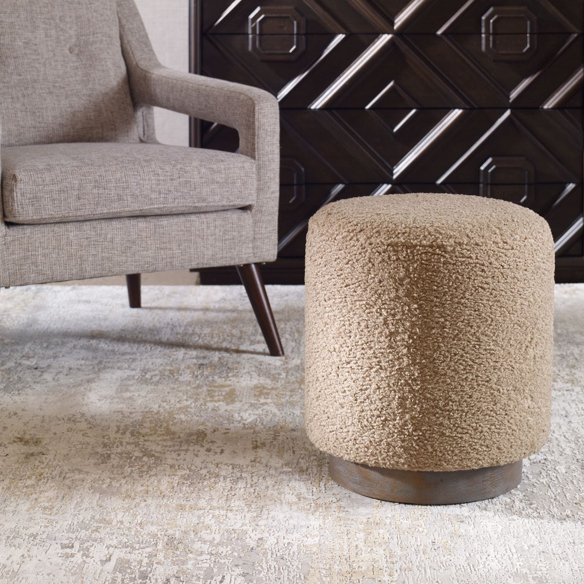 Avila Ottoman, Latte – Furniture by Uttermost | Sutter & Vale