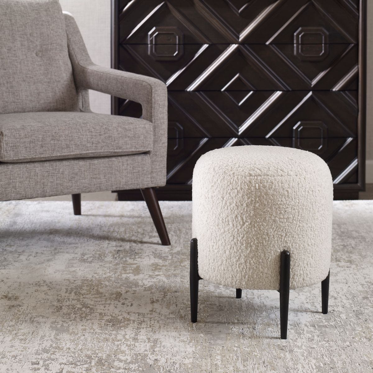 Arles Ottoman, Black – Furniture by Uttermost | Sutter & Vale