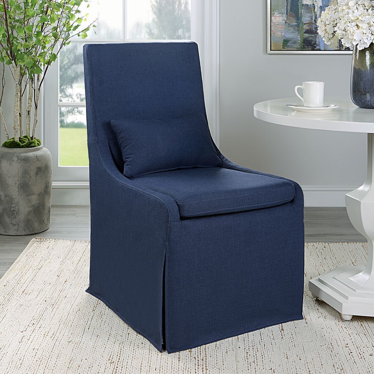 Coley Armless Chair, Denim – Furniture by Uttermost | Sutter & Vale