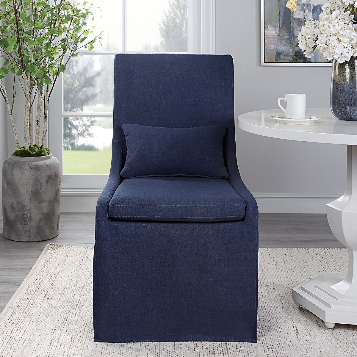 Coley Armless Chair, Denim – Furniture by Uttermost | Sutter & Vale