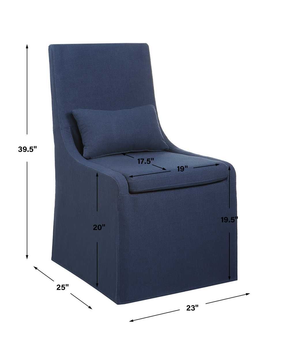 Coley Armless Chair, Denim – Furniture by Uttermost | Sutter & Vale