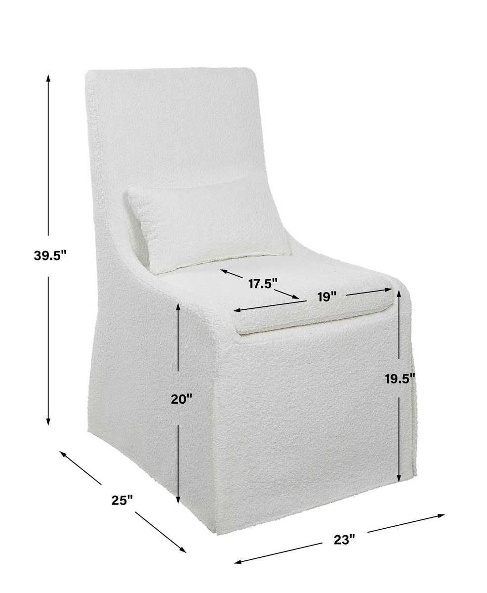 Coley Armless Chair, White – Furniture by Uttermost | Sutter & Vale