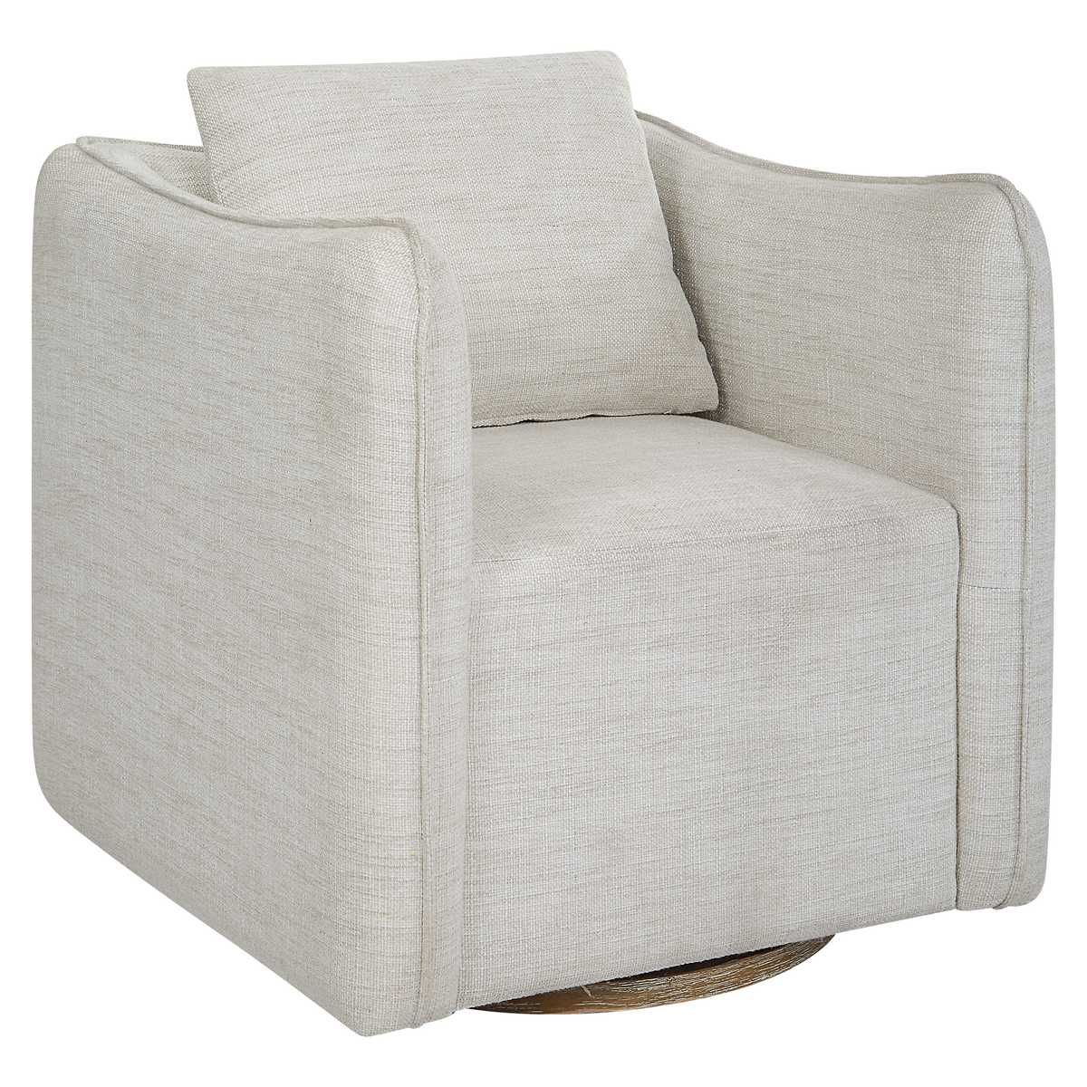 Corben Swivel Chair, White – Furniture by Uttermost | Sutter & Vale