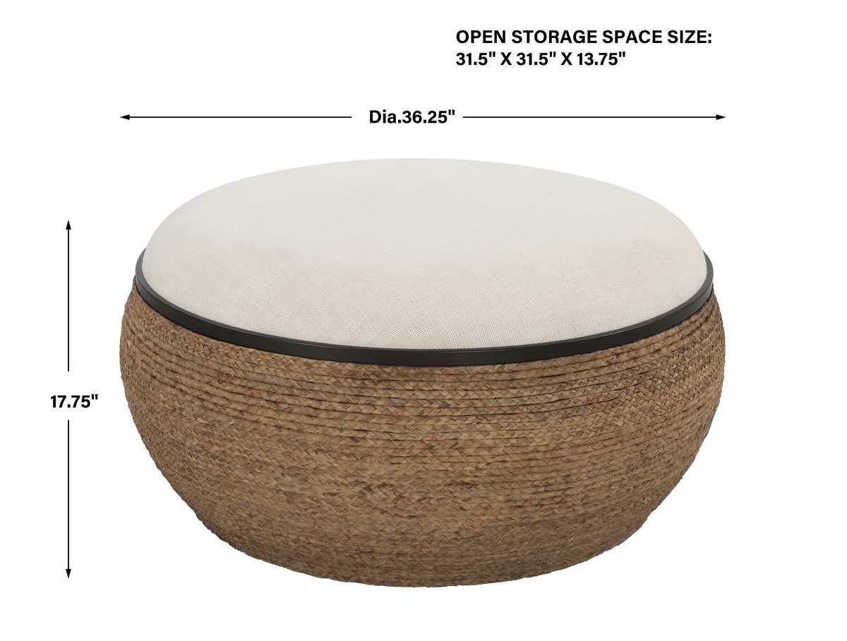 Island Ottoman, Large Round – Furniture by Uttermost | Sutter & Vale