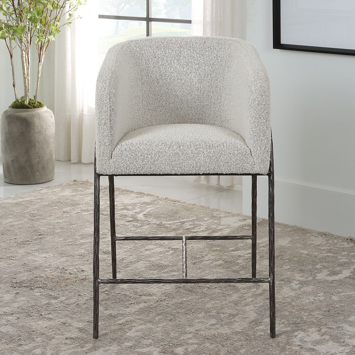 Jacobsen Counter Stool, Gray – Furniture by Uttermost | Sutter & Vale
