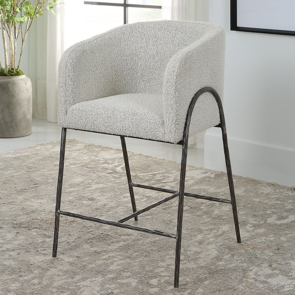 Jacobsen Counter Stool, Gray – Furniture by Uttermost | Sutter & Vale