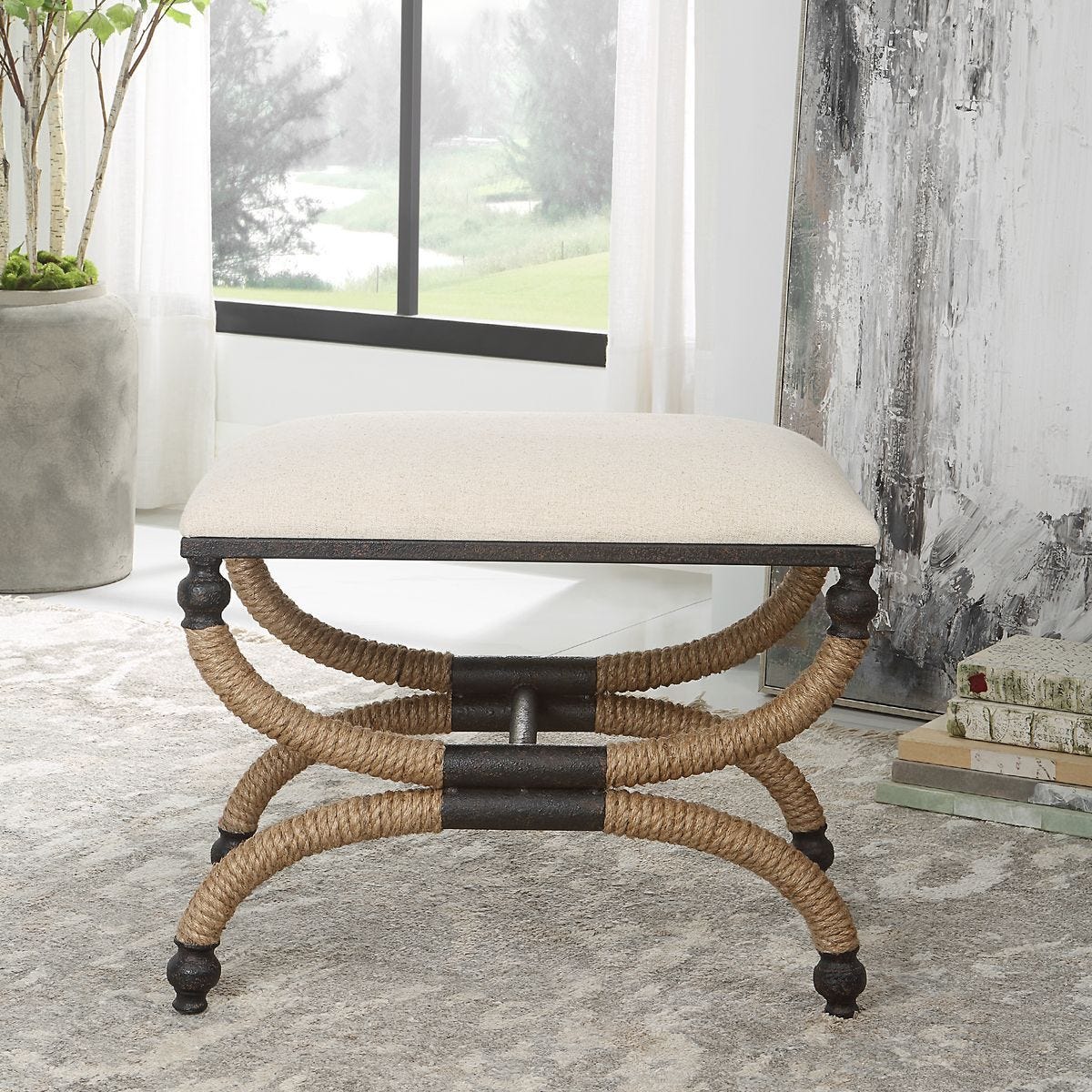 Icaria Small Bench – Furniture by Uttermost | Sutter & Vale