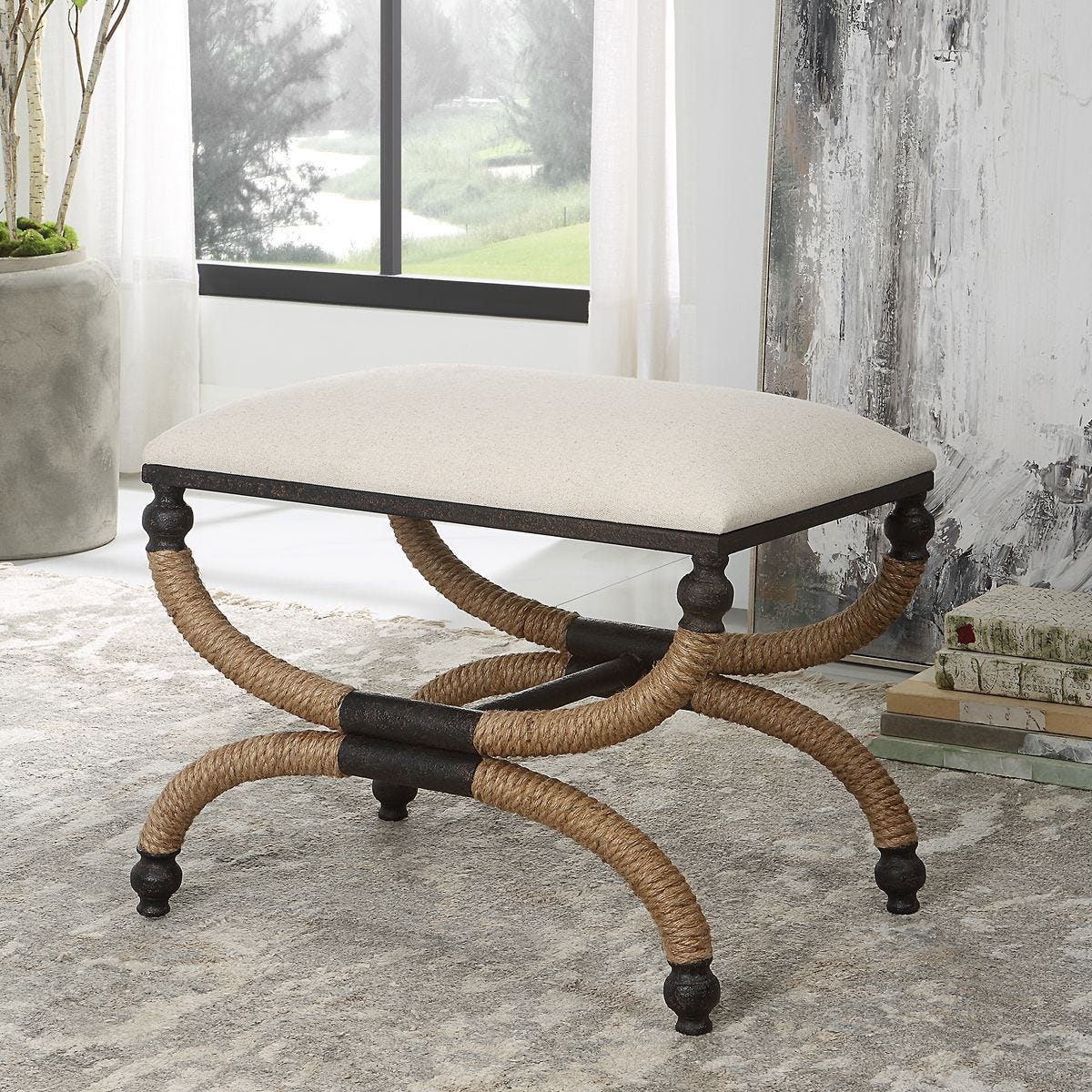 Icaria Small Bench – Furniture by Uttermost | Sutter & Vale