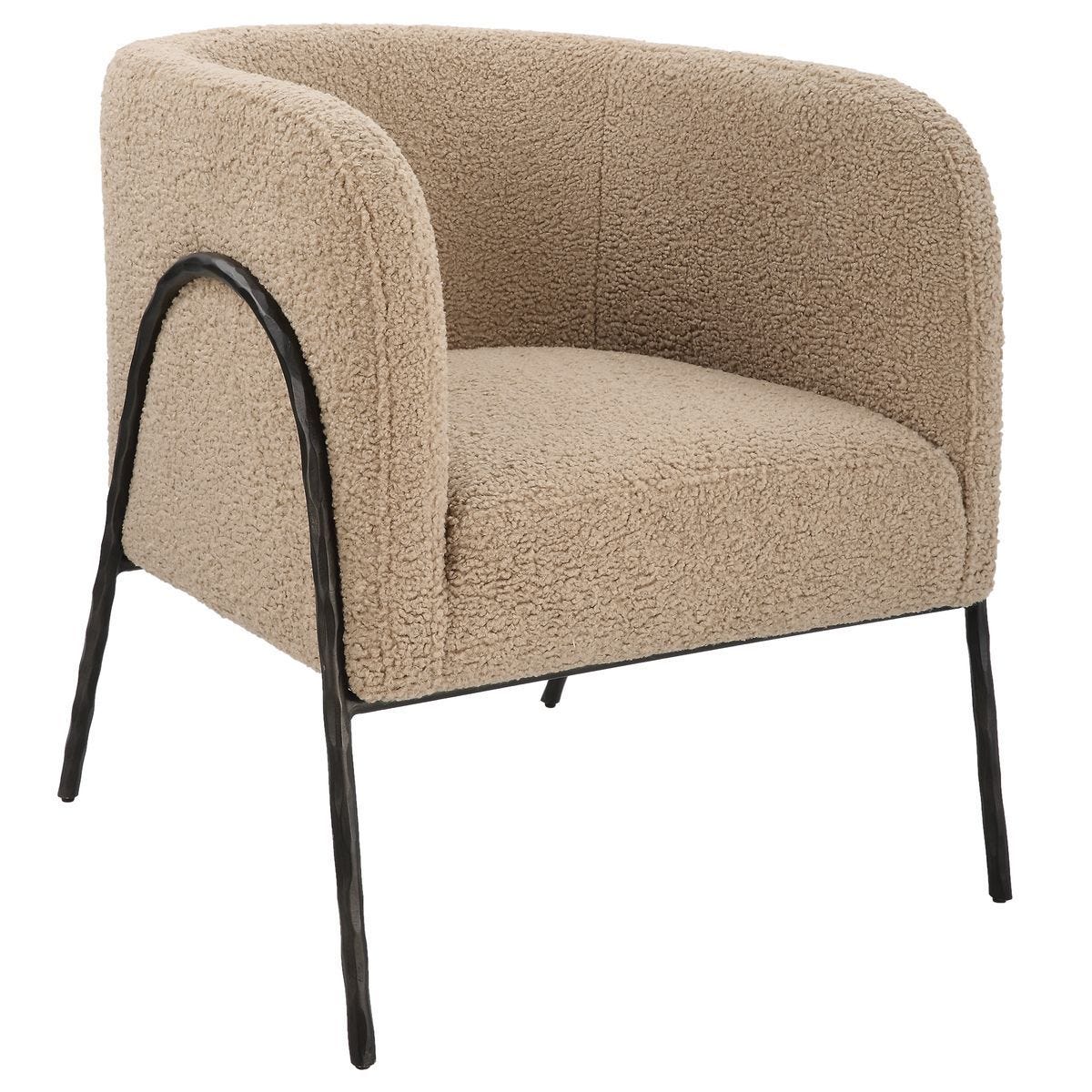 Jacobsen Accent Chair, Latte Shearling – Furniture by Uttermost | Sutter & Vale