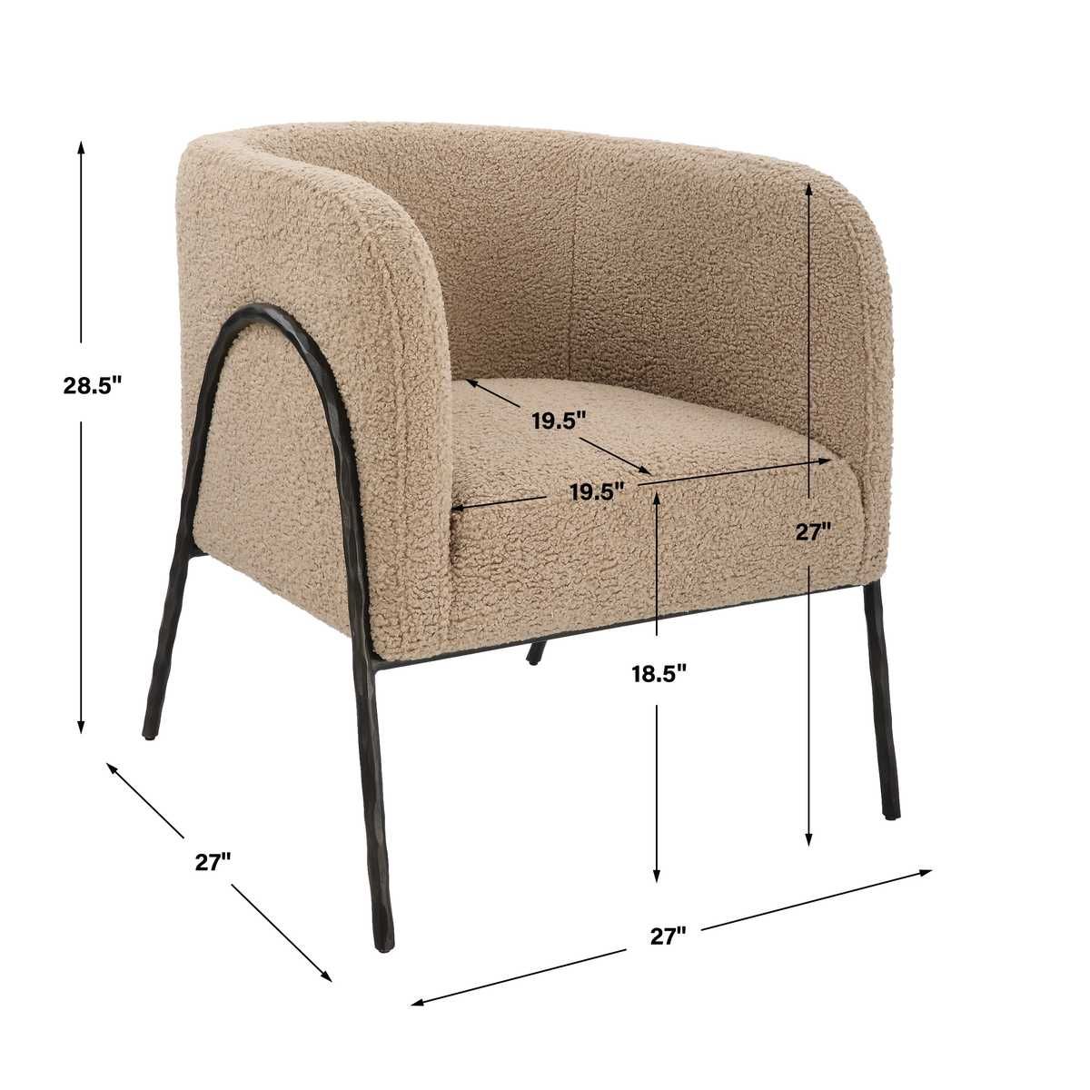 Jacobsen Accent Chair, Latte Shearling – Furniture by Uttermost | Sutter & Vale