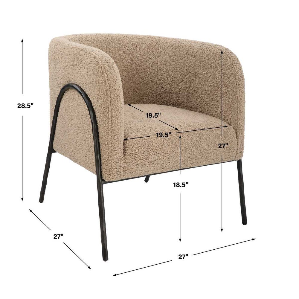 Jacobsen Accent Chair, Latte Shearling