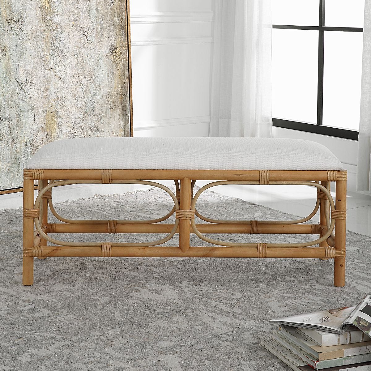 Laguna Bench, White – Furniture by Uttermost | Sutter & Vale