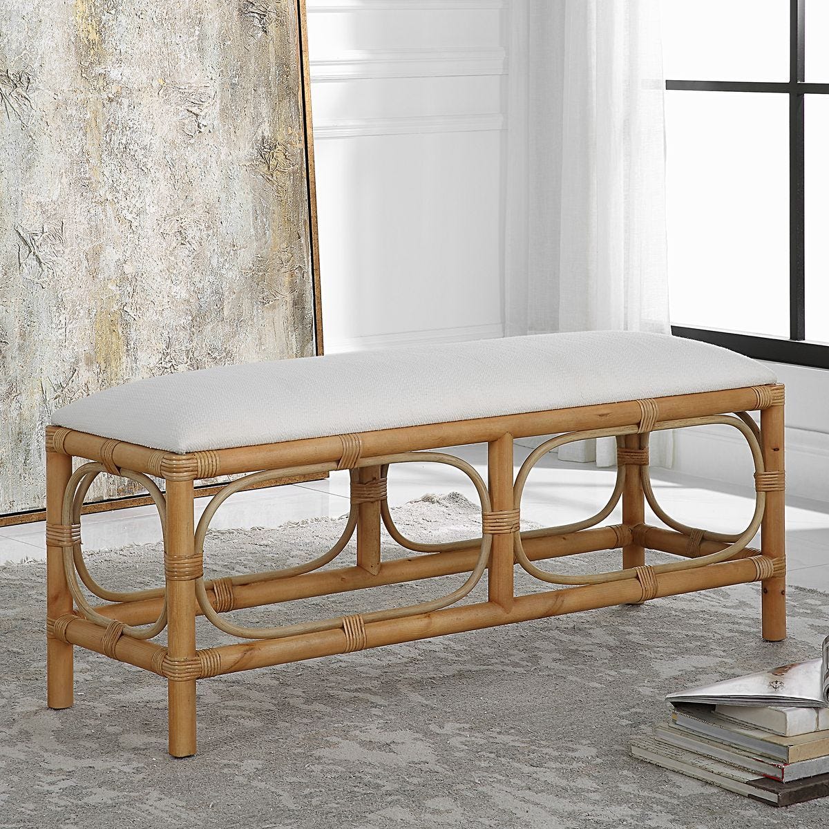 Laguna Bench, White – Furniture by Uttermost | Sutter & Vale