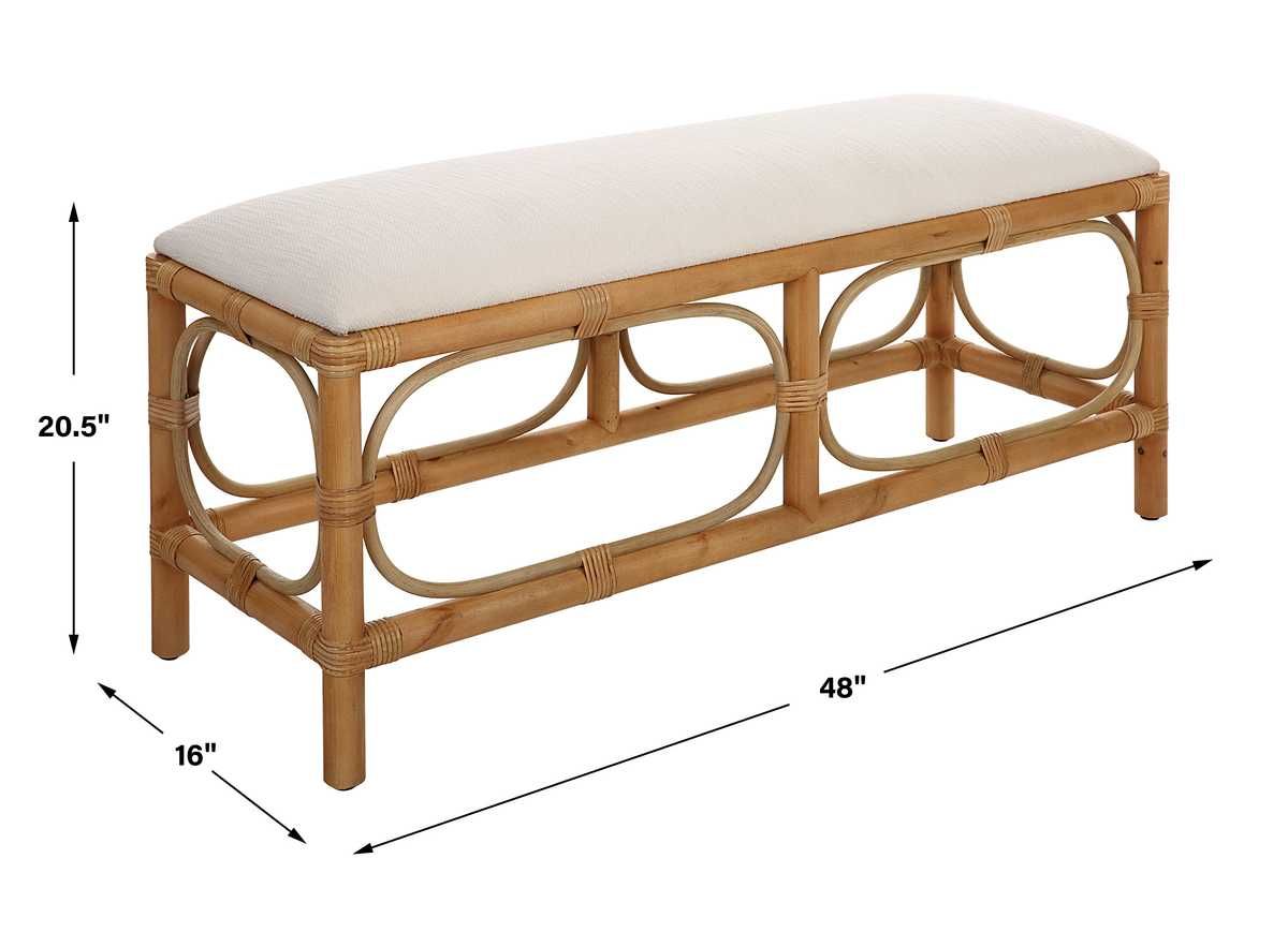 Laguna Bench, White – Furniture by Uttermost | Sutter & Vale
