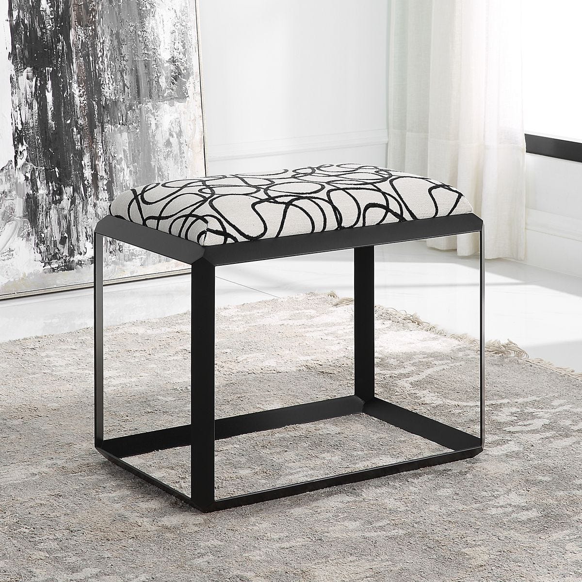 Curls Small Bench – Furniture by Uttermost | Sutter & Vale