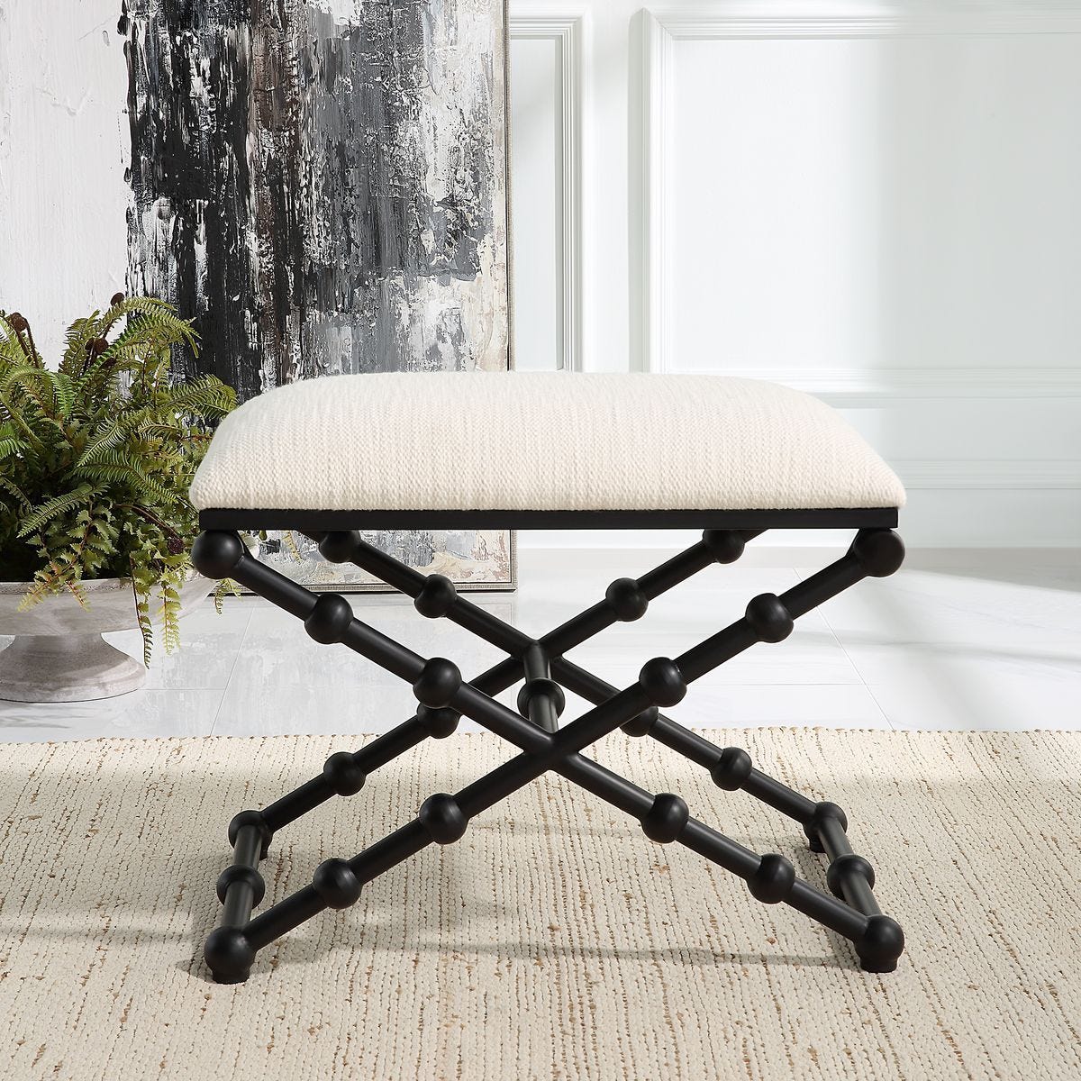 Iron Drops Small Bench – Furniture by Uttermost | Sutter & Vale
