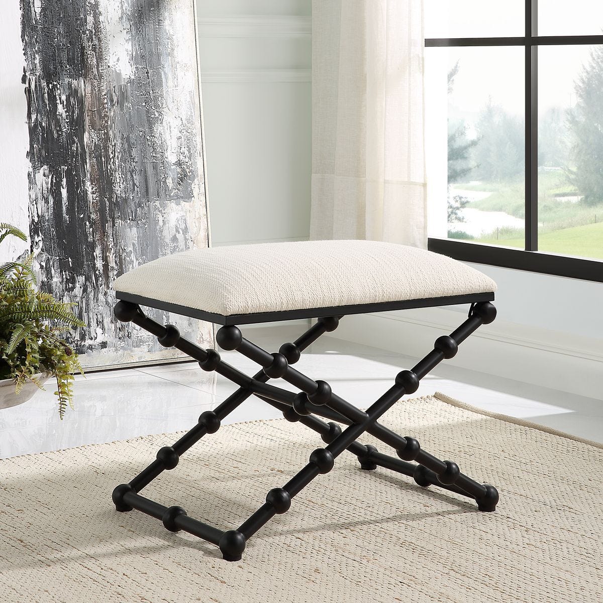 Iron Drops Small Bench – Furniture by Uttermost | Sutter & Vale