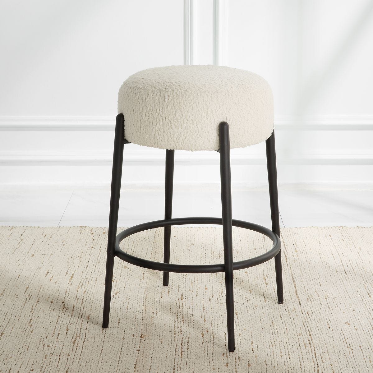 Arles Counter Stool, Black – Furniture by Uttermost | Sutter & Vale