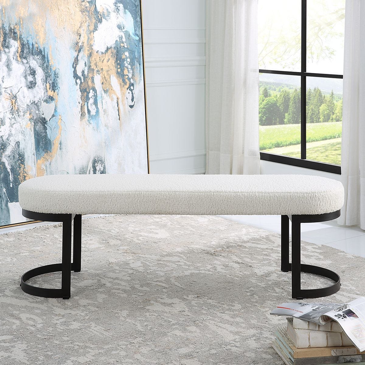 Infinity Bench, Black – Furniture by Uttermost | Sutter & Vale