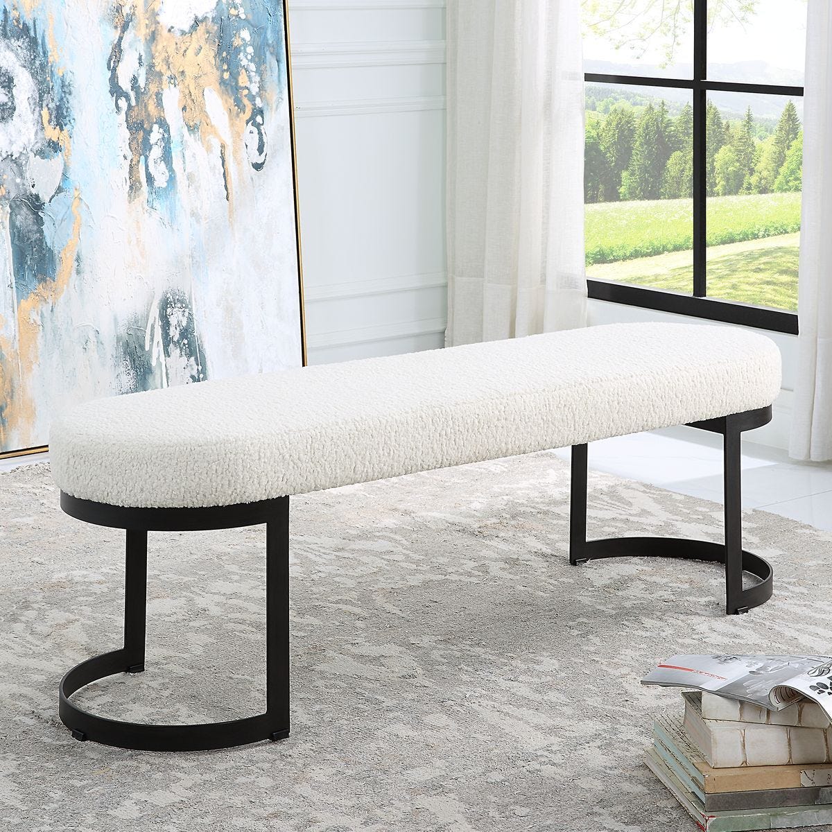 Infinity Bench, Black – Furniture by Uttermost | Sutter & Vale