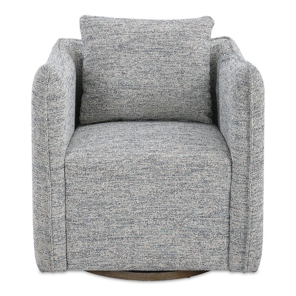 Corben Swivel Chair, Blue – Furniture by Uttermost | Sutter & Vale