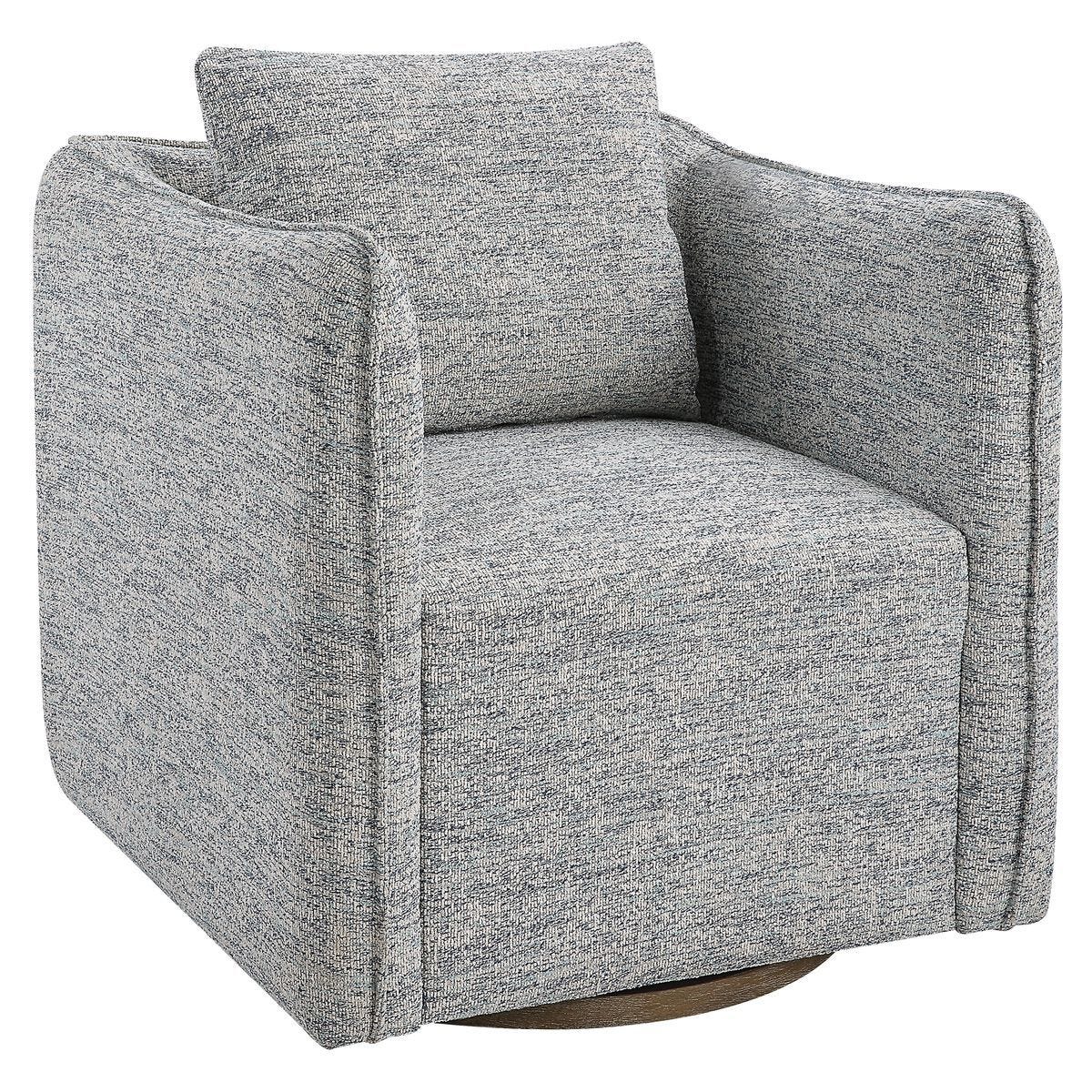Corben Swivel Chair, Blue – Furniture by Uttermost | Sutter & Vale