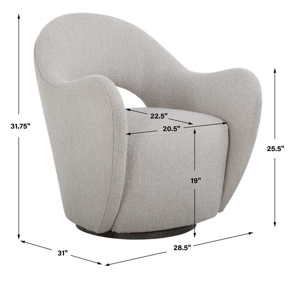 Wander Swivel Chair – Furniture by Uttermost | Sutter & Vale