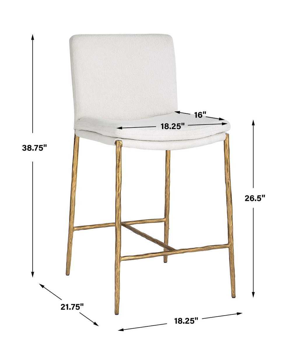 Ascend Counter Stool, White – Furniture by Uttermost | Sutter & Vale