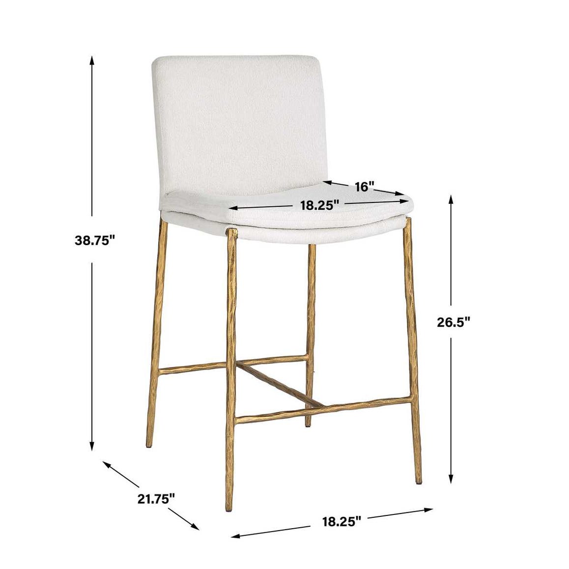 Ascend Counter Stool, White