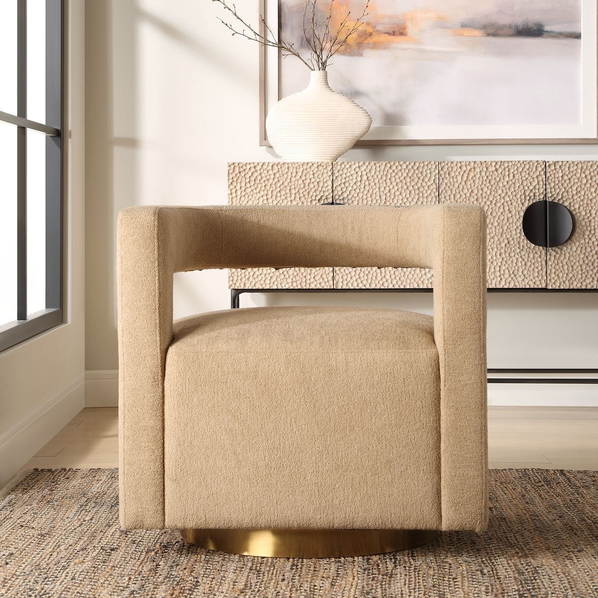 Grounded Swivel Chair – Furniture by Uttermost | Sutter & Vale