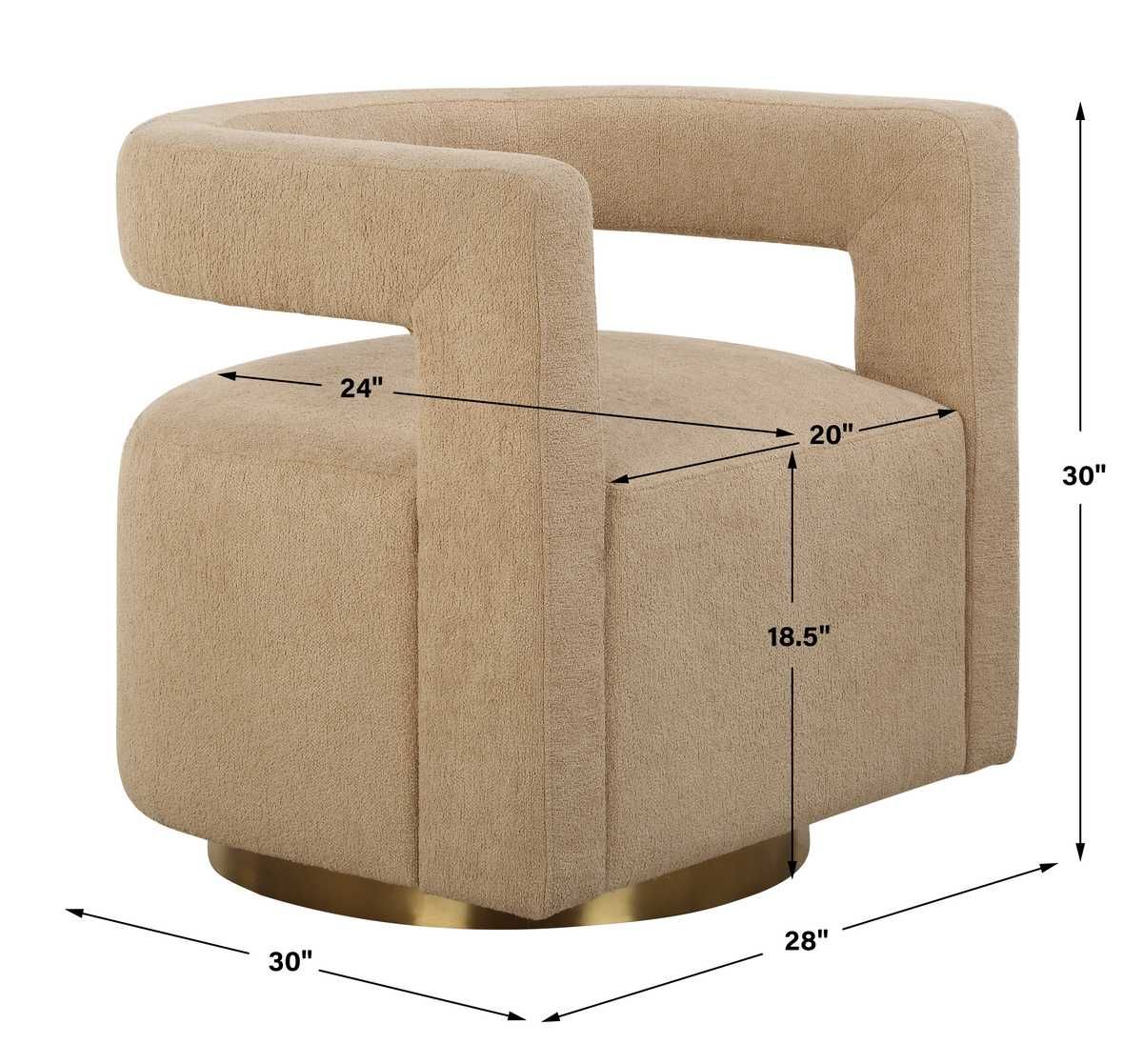 Grounded Swivel Chair – Furniture by Uttermost | Sutter & Vale