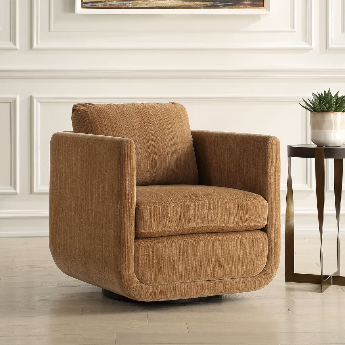 Abound Swivel Chair, Ginger – Furniture by Uttermost | Sutter & Vale