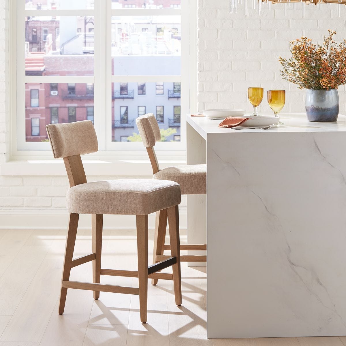 Elysian Counter Stool, Sand – Furniture by Uttermost | Sutter & Vale