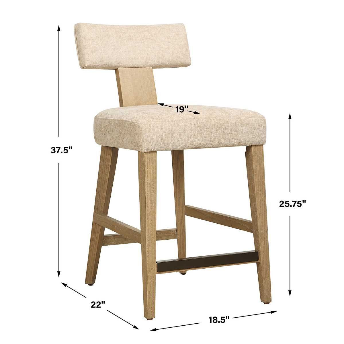 Elysian Counter Stool, Sand – Furniture by Uttermost | Sutter & Vale