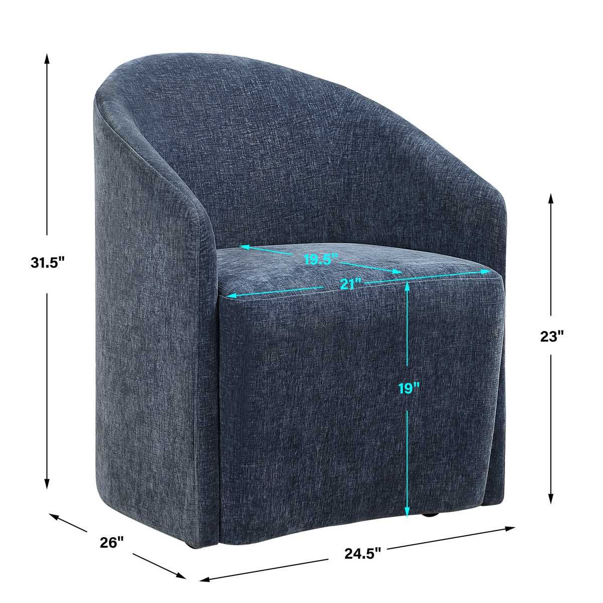 Harbor Dining Chair, Blue – Furniture by Uttermost | Sutter & Vale