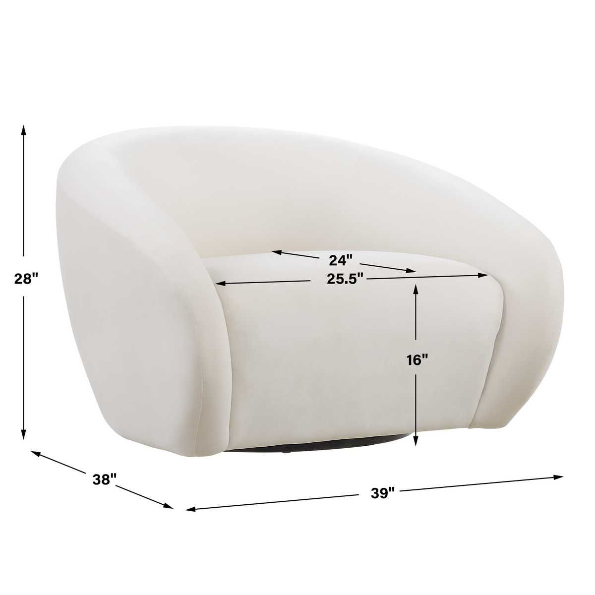 DeSoto Swivel Chair, Cream – Furniture by Uttermost | Sutter & Vale
