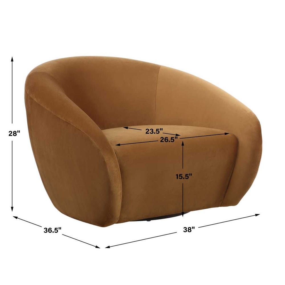 DeSoto Swivel Chair, Hazlenut