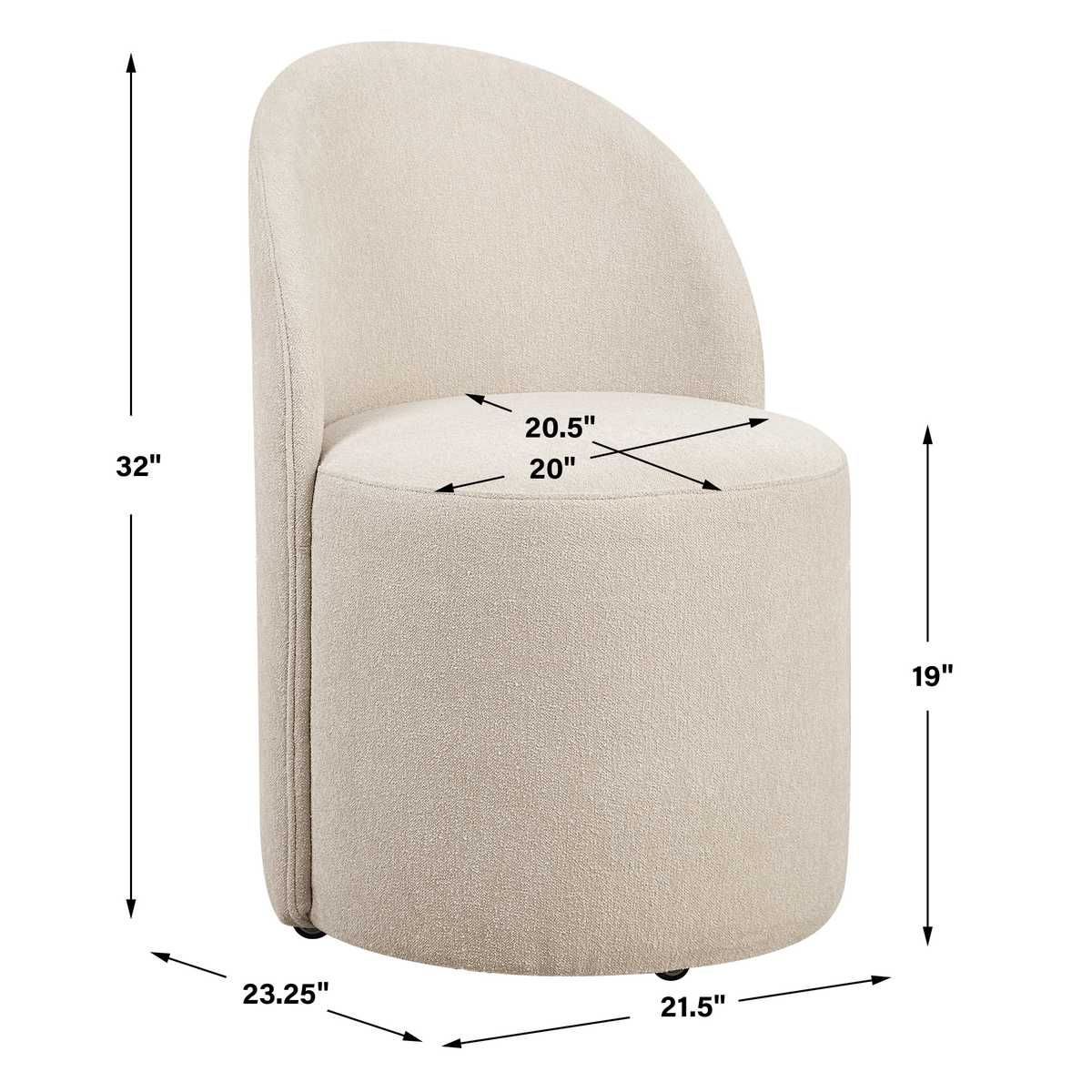 Roll With It Dining Chair, Sand – Furniture by Uttermost | Sutter & Vale