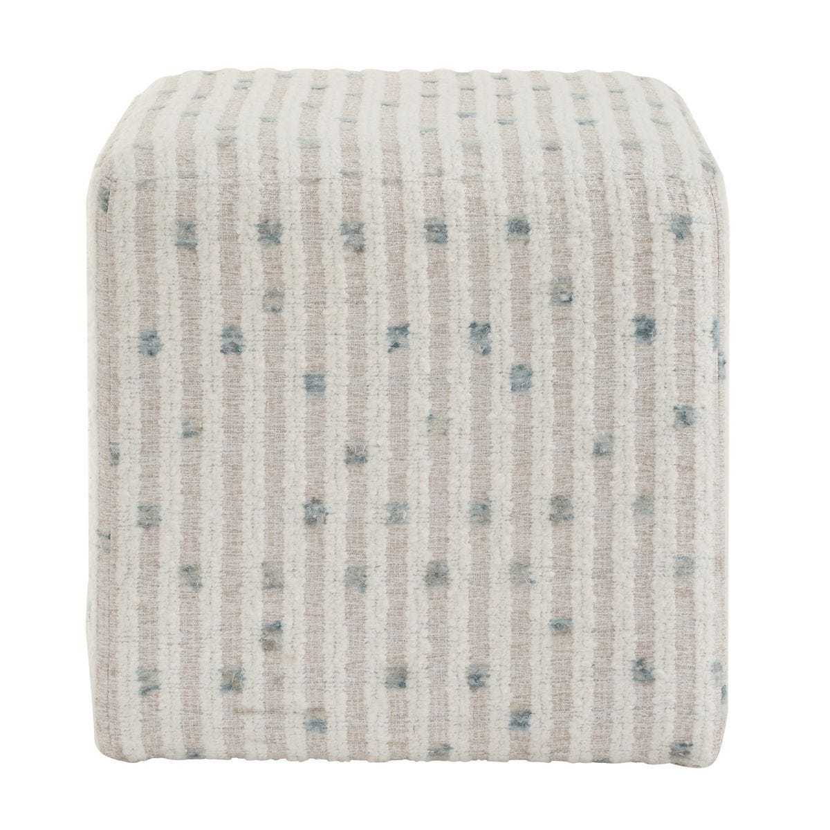 Joie Ottoman, Sea Blue – Furniture by Uttermost | Sutter & Vale
