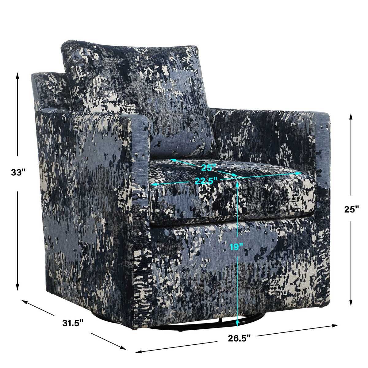 Tisdell Swivel/Glider, Indigo – Furniture by Uttermost | Sutter & Vale