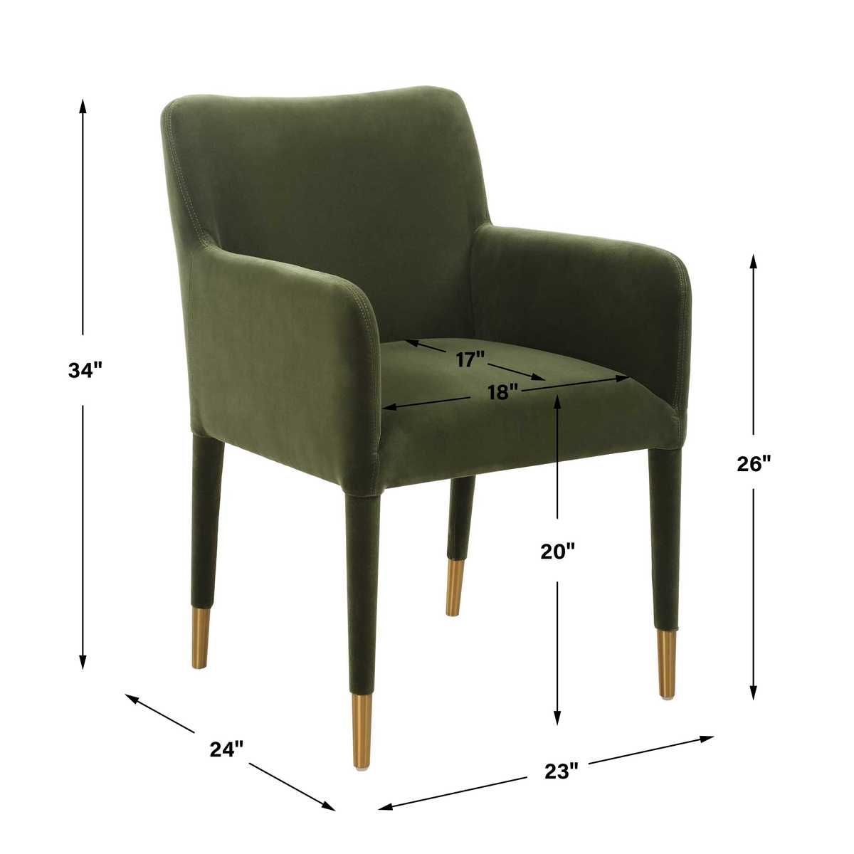 Conifer Dining Arm Chair, Moss – Furniture by Uttermost | Sutter & Vale