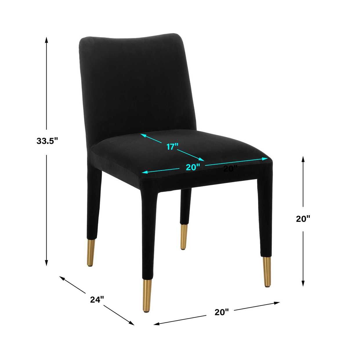 Conifer Dining Chair, Onyx, 2 Per Box, Priced Each – Furniture by Uttermost | Sutter & Vale