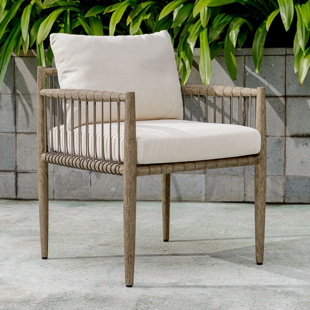 Borneo Outdoor Dining Chair, Oyster – Furniture by Uttermost | Sutter & Vale