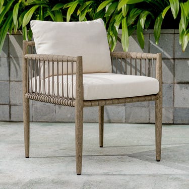 Borneo Outdoor Dining Chair, Oyster